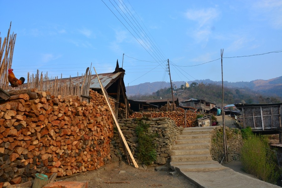 Pile of chopped and stacked up dry firewood in a village somewhere in Nagaland. (Morung Photo)